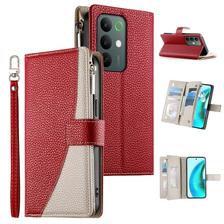 Stitching Multi-card Zipper Wallet Leather Phone Case with Short Strap, For Realme 16T 5G, For Realme C100 4G, For Realme C83 5G / C85 5G / Realme 15x 5G, For Realme 16 5G, For Realme 16 Pro+ 5G, For Realme 16 Pro 5G, For Realme C85 Pro 4G             ...