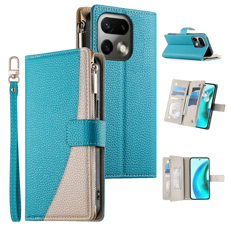 Stitching Multi-card Zipper Wallet Leather Phone Case with Short Strap, For Realme 16T 5G, For Realme C100 4G, For Realme C83 5G / C85 5G / Realme 15x 5G, For Realme 16 5G, For Realme 16 Pro+ 5G, For Realme 16 Pro 5G, For Realme C85 Pro 4G             ...
