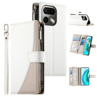 Stitching Multi-card Zipper Wallet Leather Phone Case with Short Strap, For Realme 16T 5G, For Realme C100 4G, For Realme C83 5G / C85 5G / Realme 15x 5G, For Realme 16 5G, For Realme 16 Pro+ 5G, For Realme 16 Pro 5G, For Realme C85 Pro 4G             ...