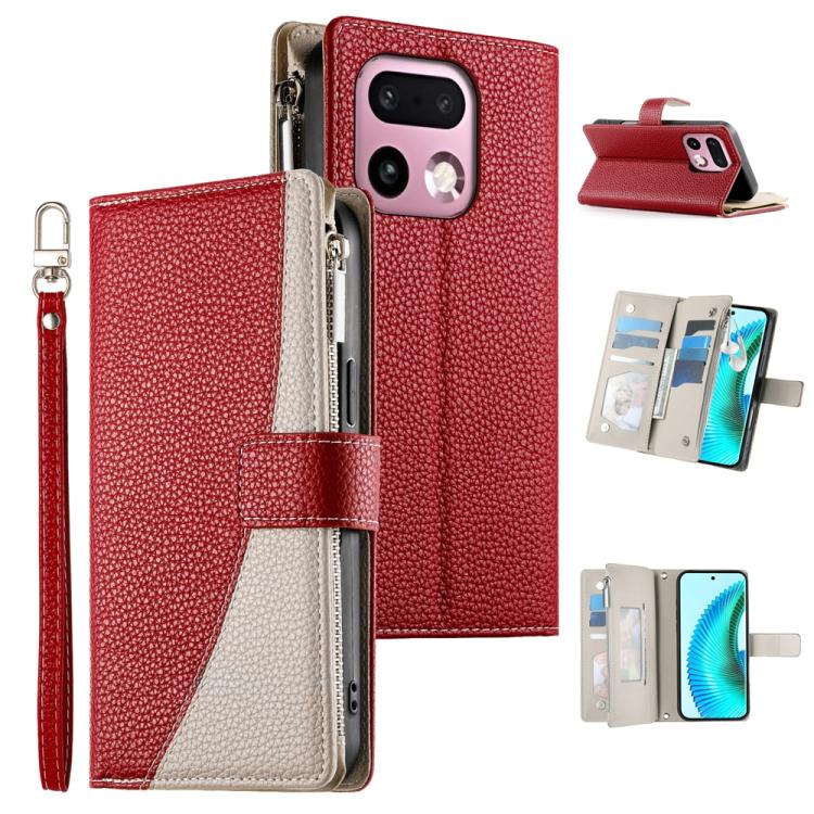 Stitching Multi-card Zipper Wallet Leather Phone Case with Short Strap, For Realme 16T 5G, For Realme C100 4G, For Realme C83 5G / C85 5G / Realme 15x 5G, For Realme 16 5G, For Realme 16 Pro+ 5G, For Realme 16 Pro 5G, For Realme C85 Pro 4G             ...