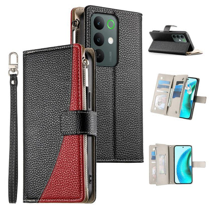 Stitching Multi-card Zipper Wallet Leather Phone Case with Short Strap, For Realme 16T 5G, For Realme C100 4G, For Realme C83 5G / C85 5G / Realme 15x 5G, For Realme 16 5G, For Realme 16 Pro+ 5G, For Realme 16 Pro 5G, For Realme C85 Pro 4G             ...