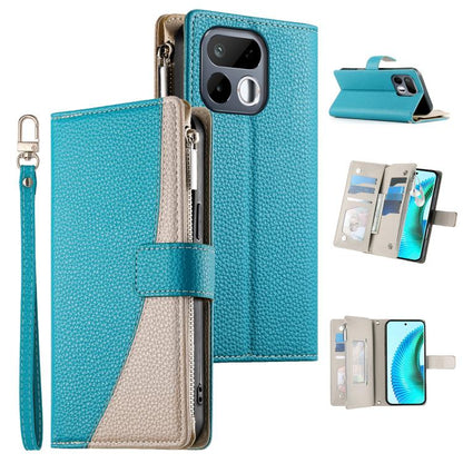 Stitching Multi-card Zipper Wallet Leather Phone Case with Short Strap, For Realme 16T 5G, For Realme C100 4G, For Realme C83 5G / C85 5G / Realme 15x 5G, For Realme 16 5G, For Realme 16 Pro+ 5G, For Realme 16 Pro 5G, For Realme C85 Pro 4G             ...