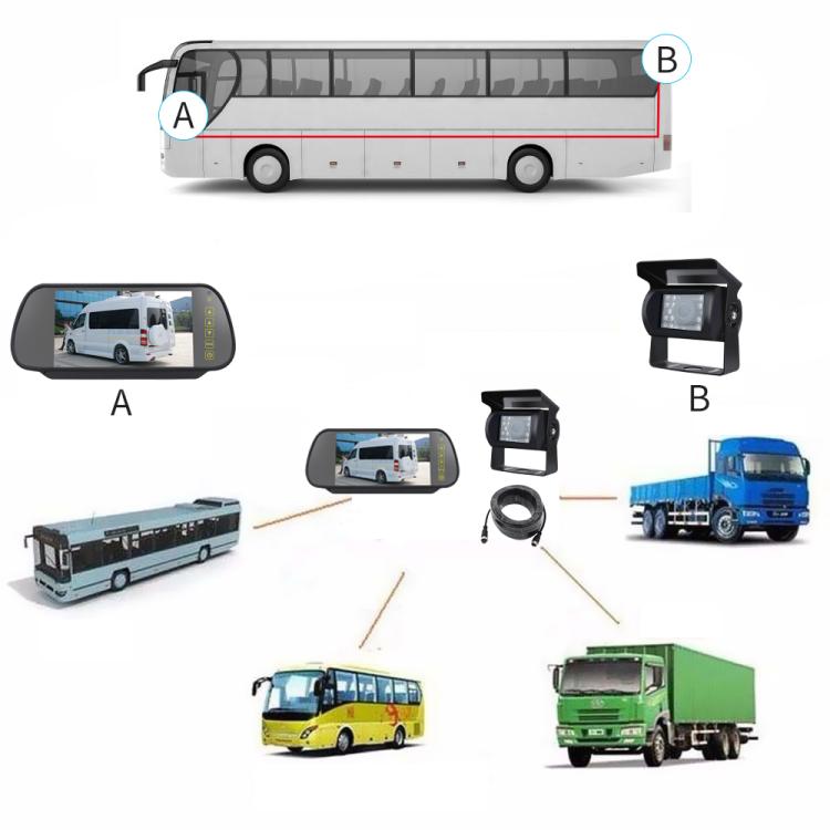 7 inch IPS HD Screen AHD Touch Button Car Reversing Rearview Camera Monitor Kit, Car Rearview Camera Monitor Kit