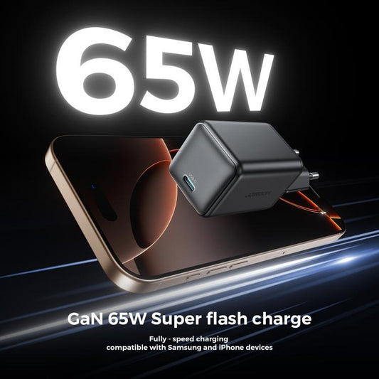 JOYROOM TCG18 65W GaN USB-C / Type-C Port Mini Charger, EU Plug