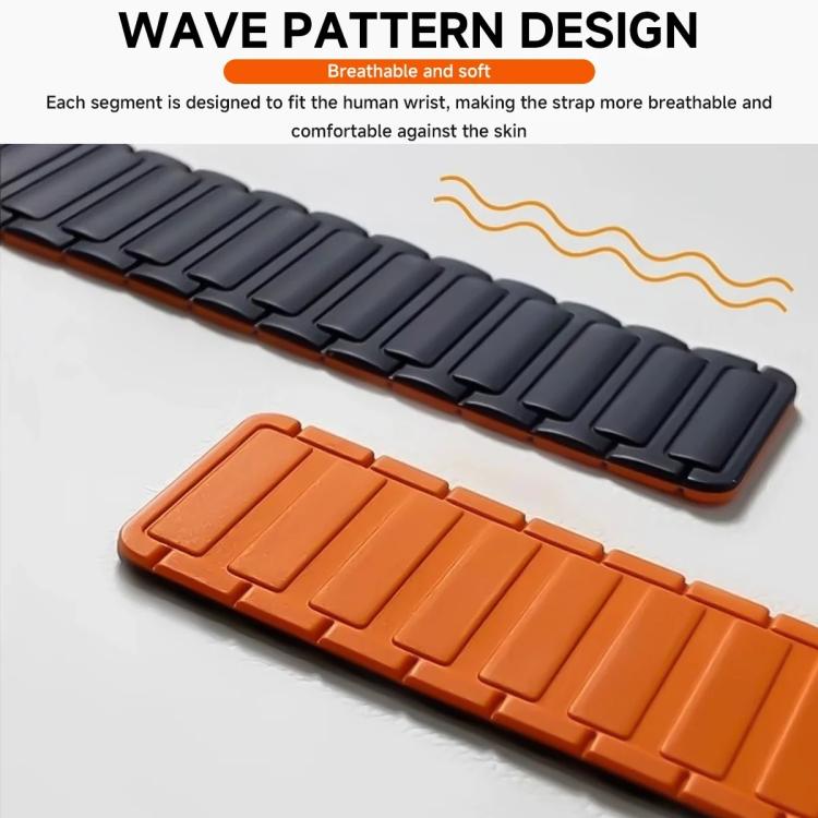 Tri-beads Magnetic Silicone Watch Band, 18mm, 20mm, 22mm