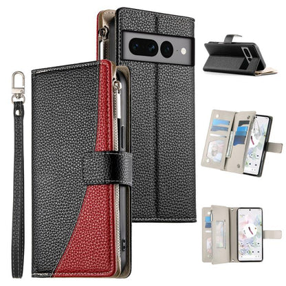 Stitching Multi-card Zipper Wallet Leather Phone Case with Short Strap, For Google Pixel 11 Pro XL, For Google Pixel 11 / Pixel 11 Pro, For Google Pixel 10a, For Google Pixel 9 Pro XL / Pixel 10 Pro XL, For Google Pixel 9 / 9 Pro / 10 / 10 Pro         ...
