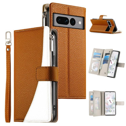 Stitching Multi-card Zipper Wallet Leather Phone Case with Short Strap, For Google Pixel 11 Pro XL, For Google Pixel 11 / Pixel 11 Pro, For Google Pixel 10a, For Google Pixel 9 Pro XL / Pixel 10 Pro XL, For Google Pixel 9 / 9 Pro / 10 / 10 Pro         ...