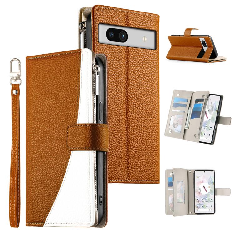 Stitching Multi-card Zipper Wallet Leather Phone Case with Short Strap, For Google Pixel 11 Pro XL, For Google Pixel 11 / Pixel 11 Pro, For Google Pixel 10a, For Google Pixel 9 Pro XL / Pixel 10 Pro XL, For Google Pixel 9 / 9 Pro / 10 / 10 Pro         ...