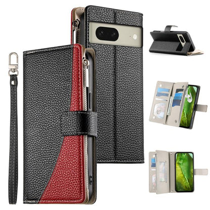 Stitching Multi-card Zipper Wallet Leather Phone Case with Short Strap, For Google Pixel 11 Pro XL, For Google Pixel 11 / Pixel 11 Pro, For Google Pixel 10a, For Google Pixel 9 Pro XL / Pixel 10 Pro XL, For Google Pixel 9 / 9 Pro / 10 / 10 Pro         ...