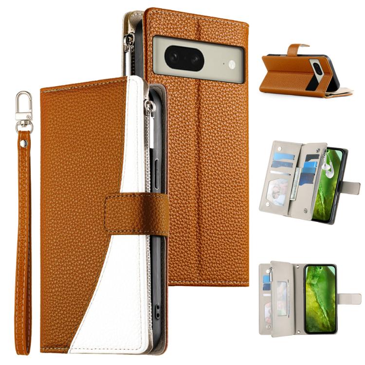 Stitching Multi-card Zipper Wallet Leather Phone Case with Short Strap, For Google Pixel 11 Pro XL, For Google Pixel 11 / Pixel 11 Pro, For Google Pixel 10a, For Google Pixel 9 Pro XL / Pixel 10 Pro XL, For Google Pixel 9 / 9 Pro / 10 / 10 Pro         ...