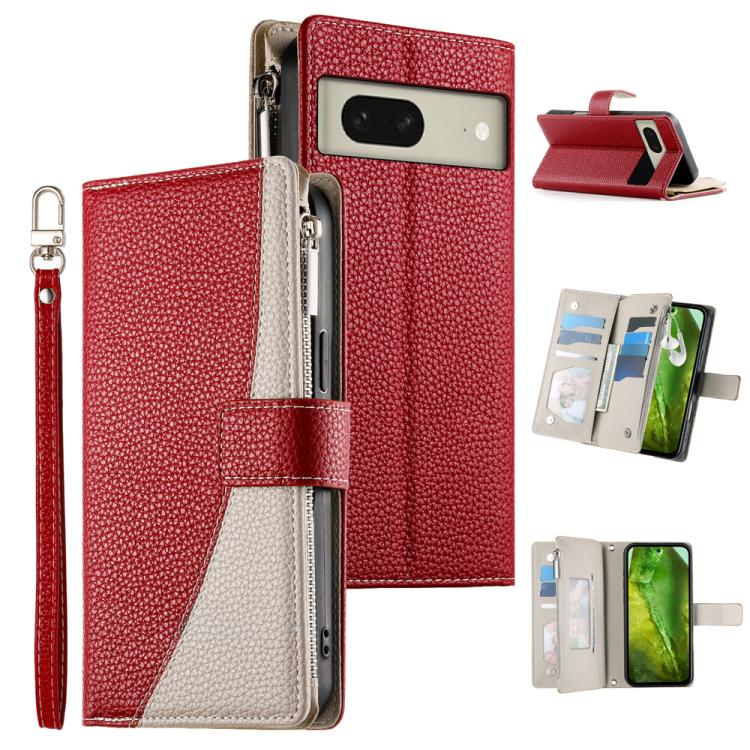 Stitching Multi-card Zipper Wallet Leather Phone Case with Short Strap, For Google Pixel 11 Pro XL, For Google Pixel 11 / Pixel 11 Pro, For Google Pixel 10a, For Google Pixel 9 Pro XL / Pixel 10 Pro XL, For Google Pixel 9 / 9 Pro / 10 / 10 Pro         ...