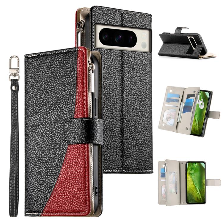 Stitching Multi-card Zipper Wallet Leather Phone Case with Short Strap, For Google Pixel 11 Pro XL, For Google Pixel 11 / Pixel 11 Pro, For Google Pixel 10a, For Google Pixel 9 Pro XL / Pixel 10 Pro XL, For Google Pixel 9 / 9 Pro / 10 / 10 Pro         ...