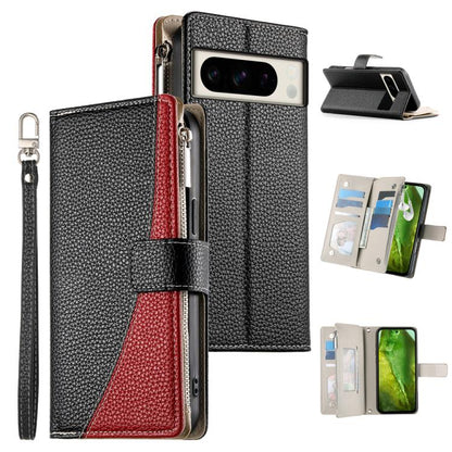 Stitching Multi-card Zipper Wallet Leather Phone Case with Short Strap, For Google Pixel 11 Pro XL, For Google Pixel 11 / Pixel 11 Pro, For Google Pixel 10a, For Google Pixel 9 Pro XL / Pixel 10 Pro XL, For Google Pixel 9 / 9 Pro / 10 / 10 Pro         ...