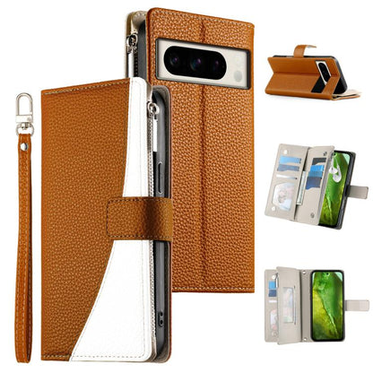 Stitching Multi-card Zipper Wallet Leather Phone Case with Short Strap, For Google Pixel 11 Pro XL, For Google Pixel 11 / Pixel 11 Pro, For Google Pixel 10a, For Google Pixel 9 Pro XL / Pixel 10 Pro XL, For Google Pixel 9 / 9 Pro / 10 / 10 Pro         ...