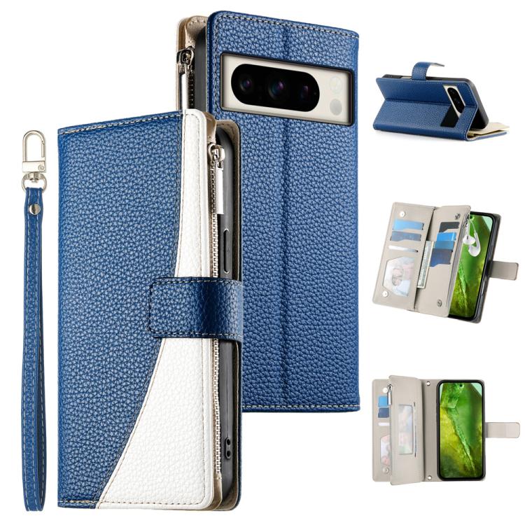 Stitching Multi-card Zipper Wallet Leather Phone Case with Short Strap, For Google Pixel 11 Pro XL, For Google Pixel 11 / Pixel 11 Pro, For Google Pixel 10a, For Google Pixel 9 Pro XL / Pixel 10 Pro XL, For Google Pixel 9 / 9 Pro / 10 / 10 Pro         ...