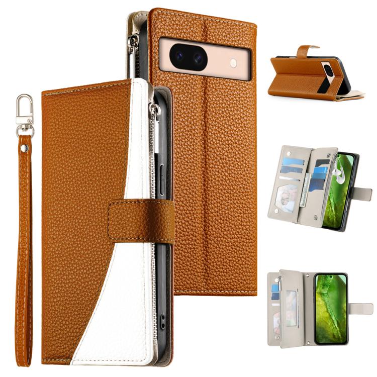 Stitching Multi-card Zipper Wallet Leather Phone Case with Short Strap, For Google Pixel 11 Pro XL, For Google Pixel 11 / Pixel 11 Pro, For Google Pixel 10a, For Google Pixel 9 Pro XL / Pixel 10 Pro XL, For Google Pixel 9 / 9 Pro / 10 / 10 Pro         ...