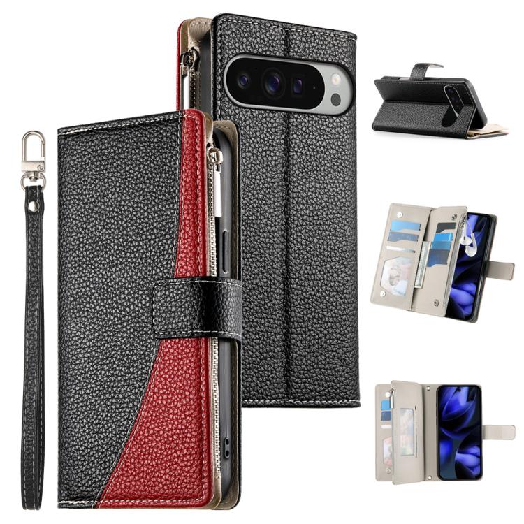 Stitching Multi-card Zipper Wallet Leather Phone Case with Short Strap, For Google Pixel 11 Pro XL, For Google Pixel 11 / Pixel 11 Pro, For Google Pixel 10a, For Google Pixel 9 Pro XL / Pixel 10 Pro XL, For Google Pixel 9 / 9 Pro / 10 / 10 Pro         ...
