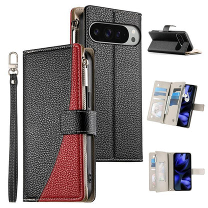 Stitching Multi-card Zipper Wallet Leather Phone Case with Short Strap, For Google Pixel 11 Pro XL, For Google Pixel 11 / Pixel 11 Pro, For Google Pixel 10a, For Google Pixel 9 Pro XL / Pixel 10 Pro XL, For Google Pixel 9 / 9 Pro / 10 / 10 Pro         ...