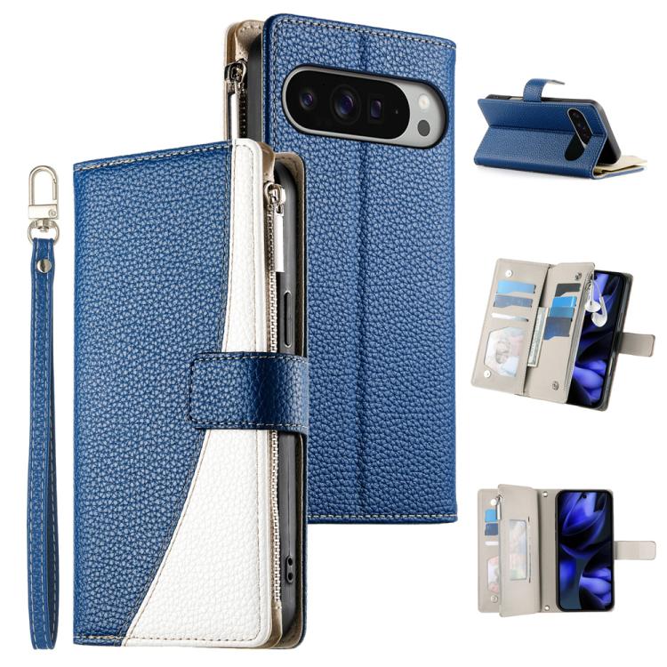 Stitching Multi-card Zipper Wallet Leather Phone Case with Short Strap, For Google Pixel 11 Pro XL, For Google Pixel 11 / Pixel 11 Pro, For Google Pixel 10a, For Google Pixel 9 Pro XL / Pixel 10 Pro XL, For Google Pixel 9 / 9 Pro / 10 / 10 Pro         ...