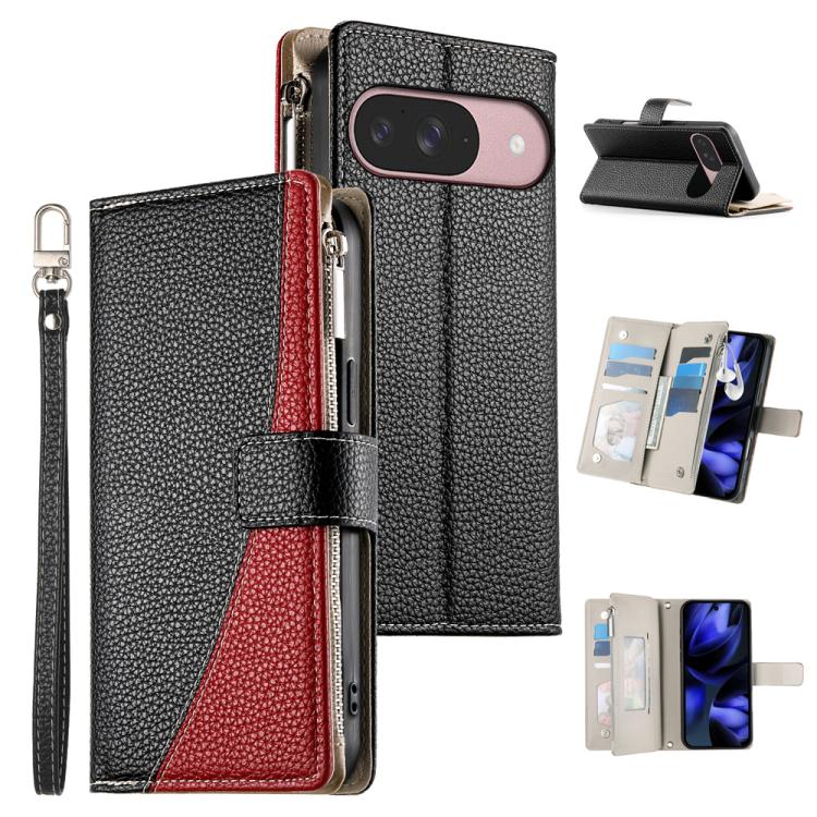 Stitching Multi-card Zipper Wallet Leather Phone Case with Short Strap, For Google Pixel 11 Pro XL, For Google Pixel 11 / Pixel 11 Pro, For Google Pixel 10a, For Google Pixel 9 Pro XL / Pixel 10 Pro XL, For Google Pixel 9 / 9 Pro / 10 / 10 Pro         ...