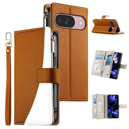 Stitching Multi-card Zipper Wallet Leather Phone Case with Short Strap, For Google Pixel 11 Pro XL, For Google Pixel 11 / Pixel 11 Pro, For Google Pixel 10a, For Google Pixel 9 Pro XL / Pixel 10 Pro XL, For Google Pixel 9 / 9 Pro / 10 / 10 Pro         ...