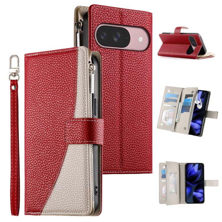 Stitching Multi-card Zipper Wallet Leather Phone Case with Short Strap, For Google Pixel 11 Pro XL, For Google Pixel 11 / Pixel 11 Pro, For Google Pixel 10a, For Google Pixel 9 Pro XL / Pixel 10 Pro XL, For Google Pixel 9 / 9 Pro / 10 / 10 Pro         ...