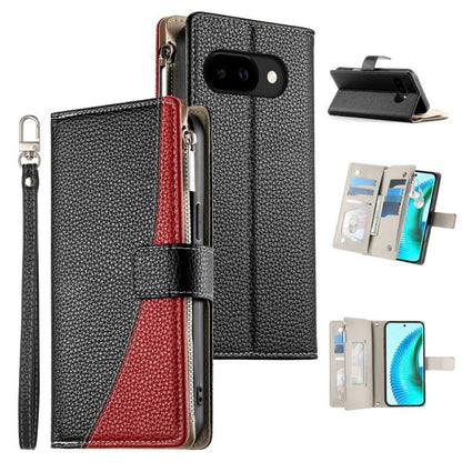 Stitching Multi-card Zipper Wallet Leather Phone Case with Short Strap, For Google Pixel 11 Pro XL, For Google Pixel 11 / Pixel 11 Pro, For Google Pixel 10a, For Google Pixel 9 Pro XL / Pixel 10 Pro XL, For Google Pixel 9 / 9 Pro / 10 / 10 Pro         ...