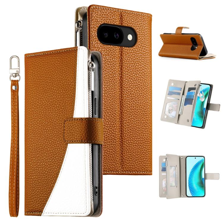Stitching Multi-card Zipper Wallet Leather Phone Case with Short Strap, For Google Pixel 11 Pro XL, For Google Pixel 11 / Pixel 11 Pro, For Google Pixel 10a, For Google Pixel 9 Pro XL / Pixel 10 Pro XL, For Google Pixel 9 / 9 Pro / 10 / 10 Pro         ...