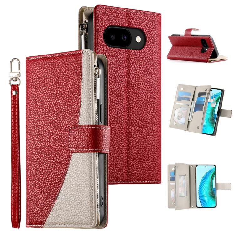 Stitching Multi-card Zipper Wallet Leather Phone Case with Short Strap, For Google Pixel 11 Pro XL, For Google Pixel 11 / Pixel 11 Pro, For Google Pixel 10a, For Google Pixel 9 Pro XL / Pixel 10 Pro XL, For Google Pixel 9 / 9 Pro / 10 / 10 Pro         ...
