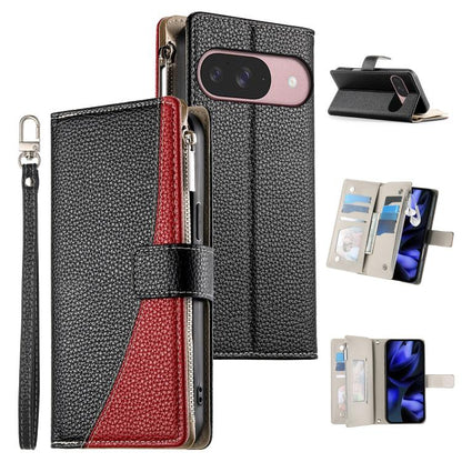 Stitching Multi-card Zipper Wallet Leather Phone Case with Short Strap, For Google Pixel 11 Pro XL, For Google Pixel 11 / Pixel 11 Pro, For Google Pixel 10a, For Google Pixel 9 Pro XL / Pixel 10 Pro XL, For Google Pixel 9 / 9 Pro / 10 / 10 Pro         ...