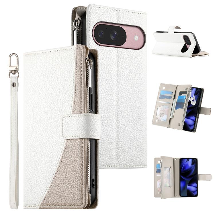 Stitching Multi-card Zipper Wallet Leather Phone Case with Short Strap, For Google Pixel 11 Pro XL, For Google Pixel 11 / Pixel 11 Pro, For Google Pixel 10a, For Google Pixel 9 Pro XL / Pixel 10 Pro XL, For Google Pixel 9 / 9 Pro / 10 / 10 Pro         ...