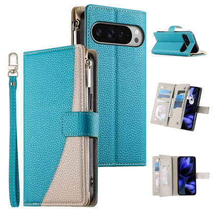 Stitching Multi-card Zipper Wallet Leather Phone Case with Short Strap, For Google Pixel 11 Pro XL, For Google Pixel 11 / Pixel 11 Pro, For Google Pixel 10a, For Google Pixel 9 Pro XL / Pixel 10 Pro XL, For Google Pixel 9 / 9 Pro / 10 / 10 Pro         ...