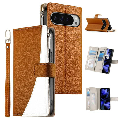 Stitching Multi-card Zipper Wallet Leather Phone Case with Short Strap, For Google Pixel 11 Pro XL, For Google Pixel 11 / Pixel 11 Pro, For Google Pixel 10a, For Google Pixel 9 Pro XL / Pixel 10 Pro XL, For Google Pixel 9 / 9 Pro / 10 / 10 Pro         ...