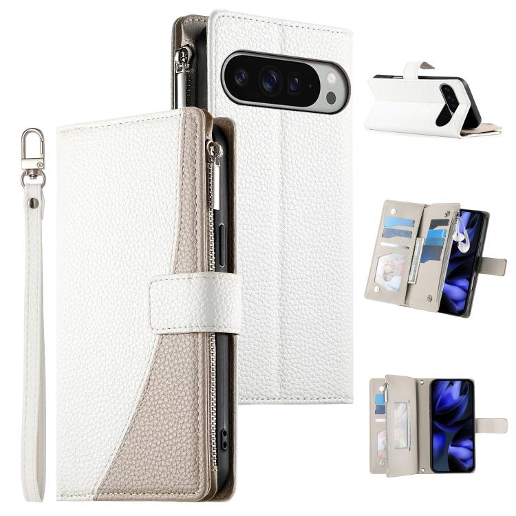 Stitching Multi-card Zipper Wallet Leather Phone Case with Short Strap, For Google Pixel 11 Pro XL, For Google Pixel 11 / Pixel 11 Pro, For Google Pixel 10a, For Google Pixel 9 Pro XL / Pixel 10 Pro XL, For Google Pixel 9 / 9 Pro / 10 / 10 Pro         ...