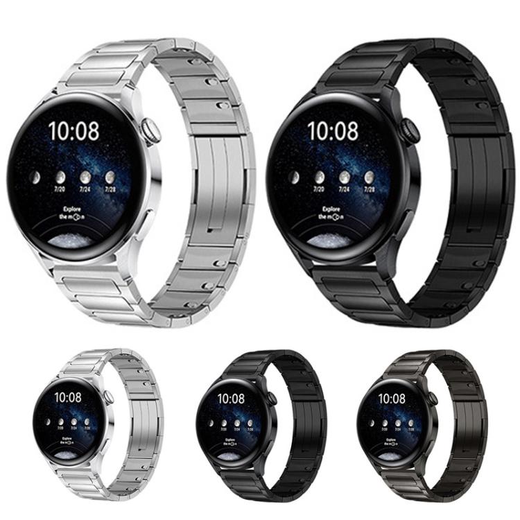 Tri-beads Side-detachable Buckle Stainless Steel Watch Band, 22mm