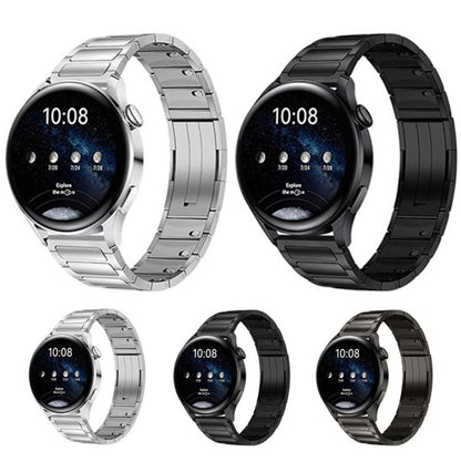 Tri-beads Side-detachable Buckle Stainless Steel Watch Band, 22mm