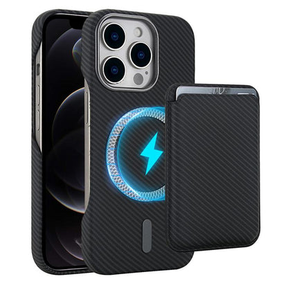 Carbon Fiber MagSafe Magnetic Card Holder Phone Case