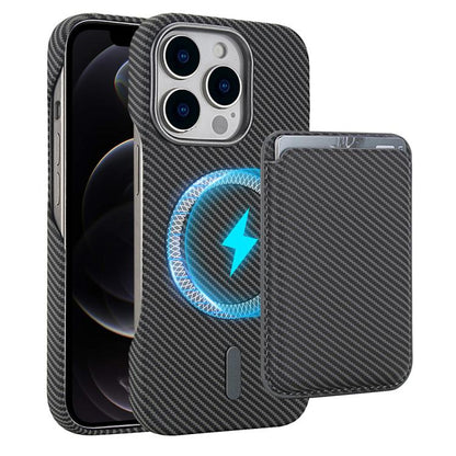 Carbon Fiber MagSafe Magnetic Card Holder Phone Case