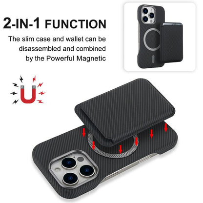 Carbon Fiber MagSafe Magnetic Card Holder Phone Case