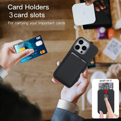 Carbon Fiber MagSafe Magnetic Card Holder Phone Case