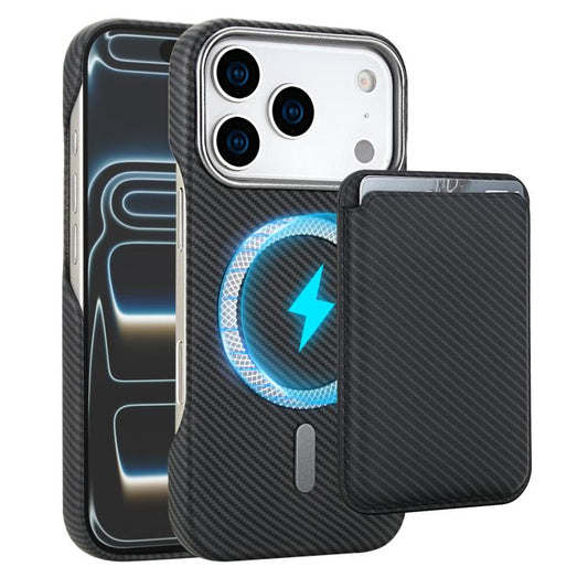 Carbon Fiber MagSafe Magnetic Card Holder Phone Case, For iPhone 18 Pro / 17 Pro, For iPhone 18 Pro Max / 17 Pro Max, For iPhone 17, For iPhone Air, For iPhone 16 Pro Max, iPhone 16 Pro, For iPhone 16 Plus, For iPhone 16, For iPhone 15 Pro Max         ...