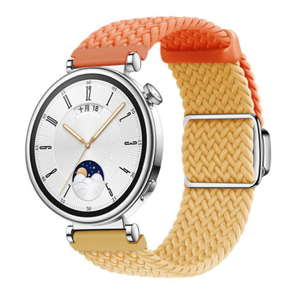 Woven Splicing Color Magnetic Silver Buckle Watch Band, 18mm