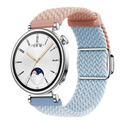 Woven Splicing Color Magnetic Silver Buckle Watch Band, 18mm