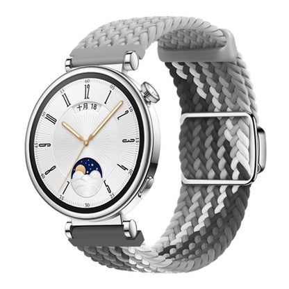 Woven Splicing Color Magnetic Silver Buckle Watch Band, 18mm