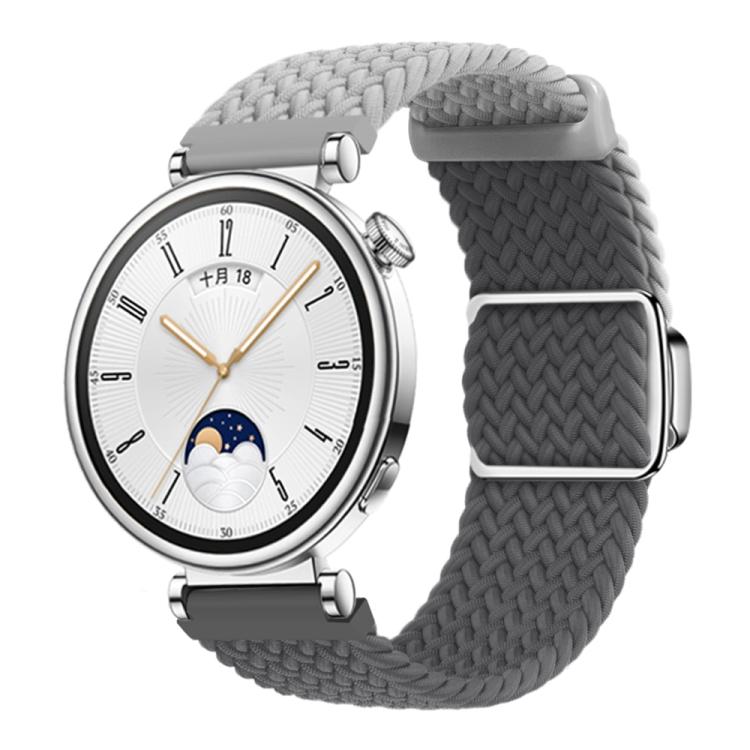 Woven Splicing Color Magnetic Silver Buckle Watch Band, 18mm