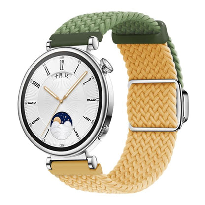 Woven Splicing Color Magnetic Silver Buckle Watch Band, 18mm