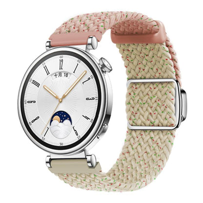 Woven Splicing Color Magnetic Silver Buckle Watch Band, 18mm