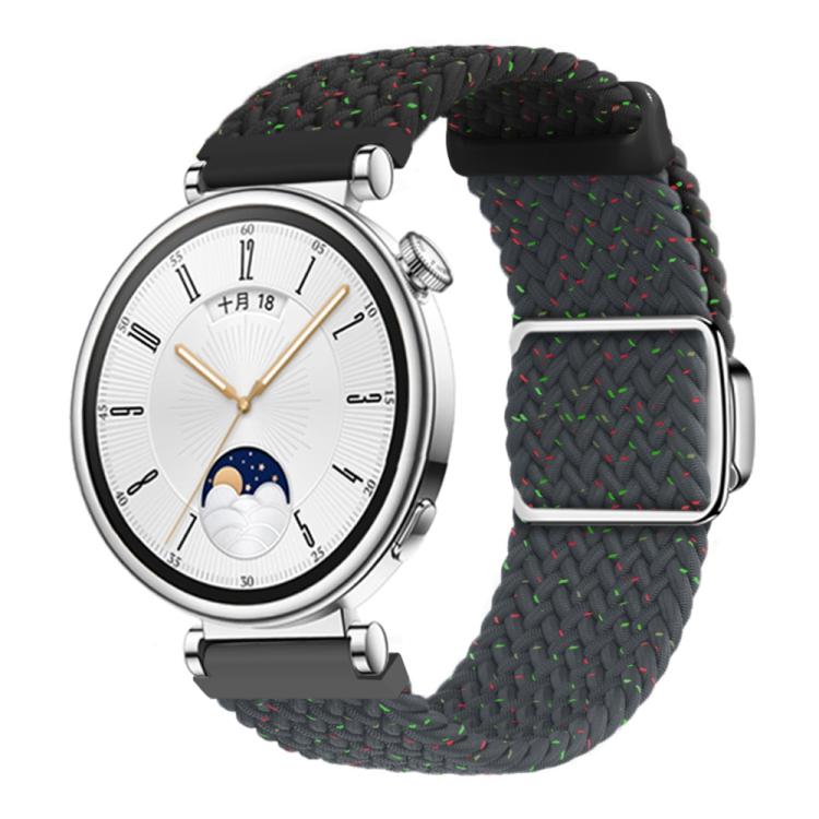 Woven Splicing Color Magnetic Silver Buckle Watch Band, 18mm