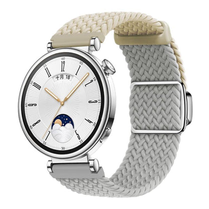 Woven Splicing Color Magnetic Silver Buckle Watch Band, 18mm
