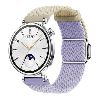 Woven Splicing Color Magnetic Silver Buckle Watch Band, 18mm